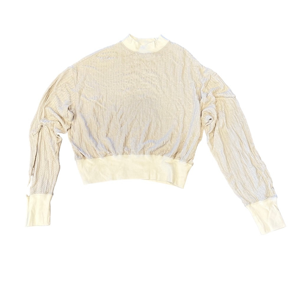New Chaser lightweight cropped waffle top Size S